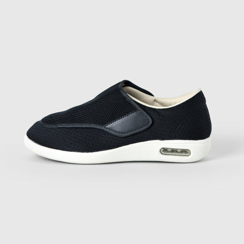 Rosalie Stretch No-Tie Wide Shoes with Adjustable Closure - Black