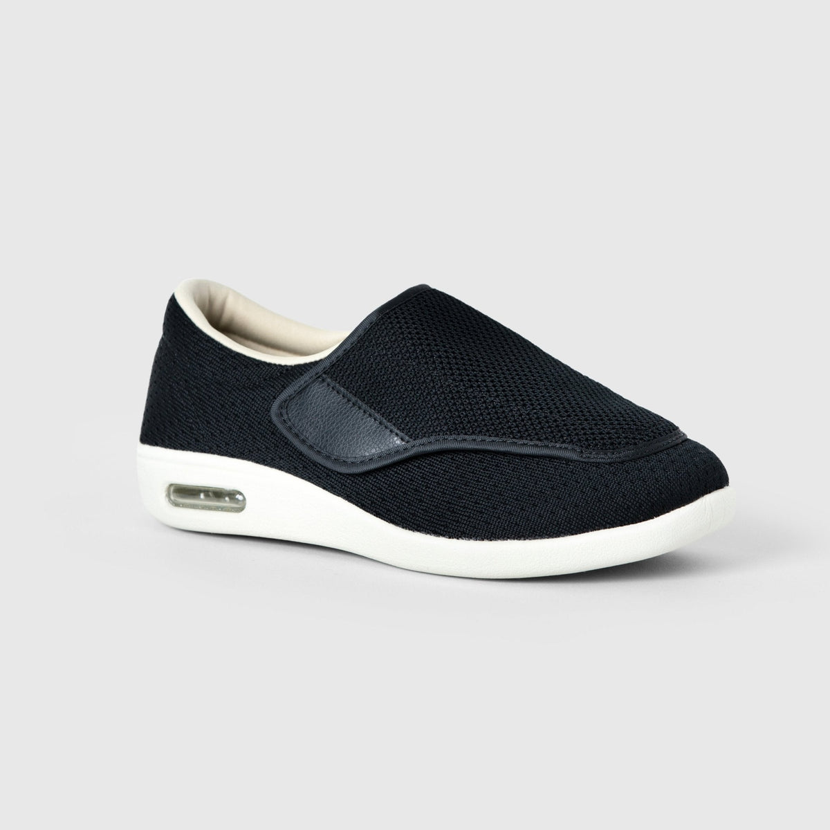 Rosalie Stretch No-Tie Wide Shoes with Adjustable Closure - Black