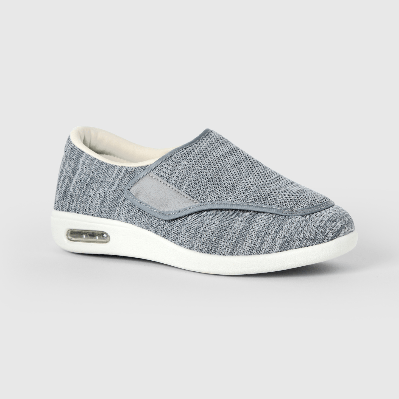 Rosalie Stretch No-Tie Wide Shoes with Adjustable Closure - Silver
