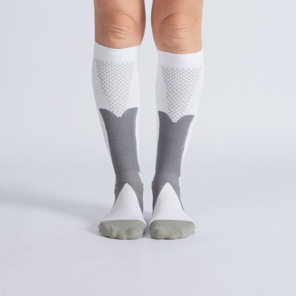 CloudKnit Compression Socks - White Grey