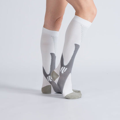 CloudKnit Compression Socks - White Grey