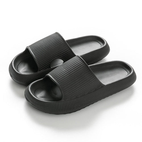 Cradle Heel Support Cushion Slides - Black