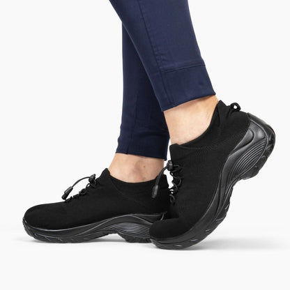 Non-Slip Healthcare Worker Solace Stretch Cushion Shoes - Midnight Black