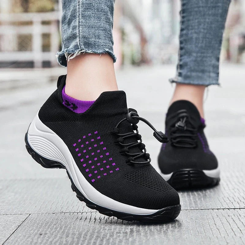 Solace Stretch Cushion Shoes - Black Purple