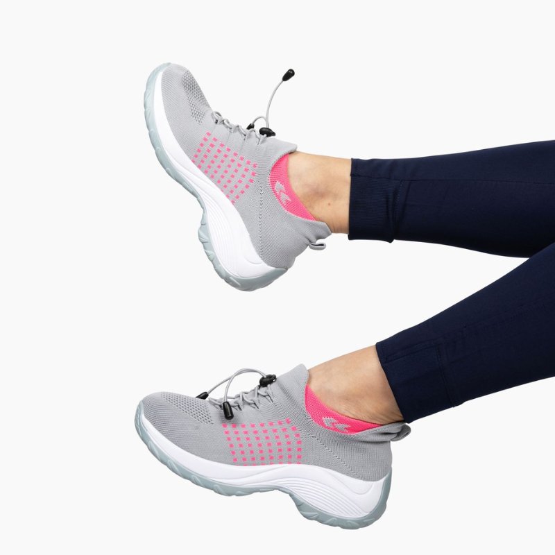 Solace Stretch Cushion Shoes - Gray Pink