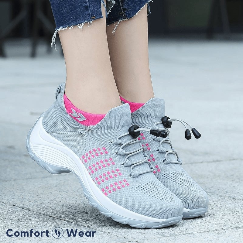 Solace Stretch Cushion Shoes - Gray Pink