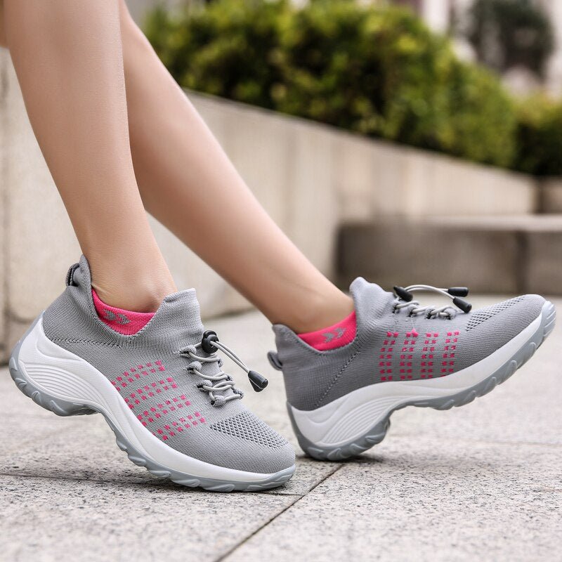 Solace Stretch Cushion Shoes - Gray Pink