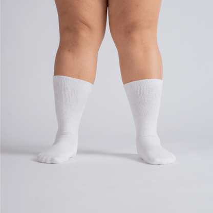CloudKnit Padded Extra-Stretch Crew Socks - White