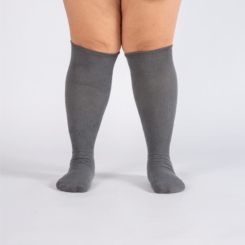CloudKnit Padded Extra-Stretch Knee Socks - Grey