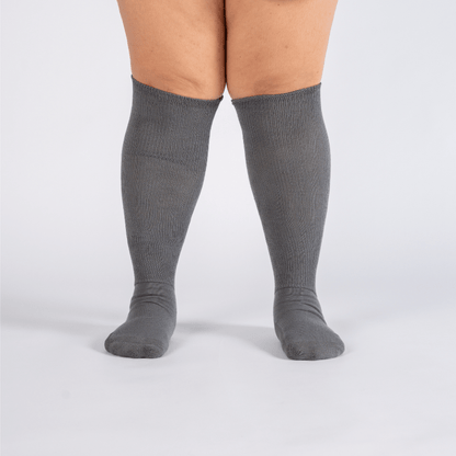 CloudKnit Padded Extra-Stretch Knee Socks - Grey