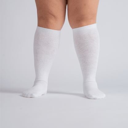 CloudKnit Padded Extra-Stretch Knee Socks - White