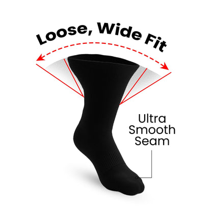 CloudKnit Padded Extra-Stretch Crew Socks - Black
