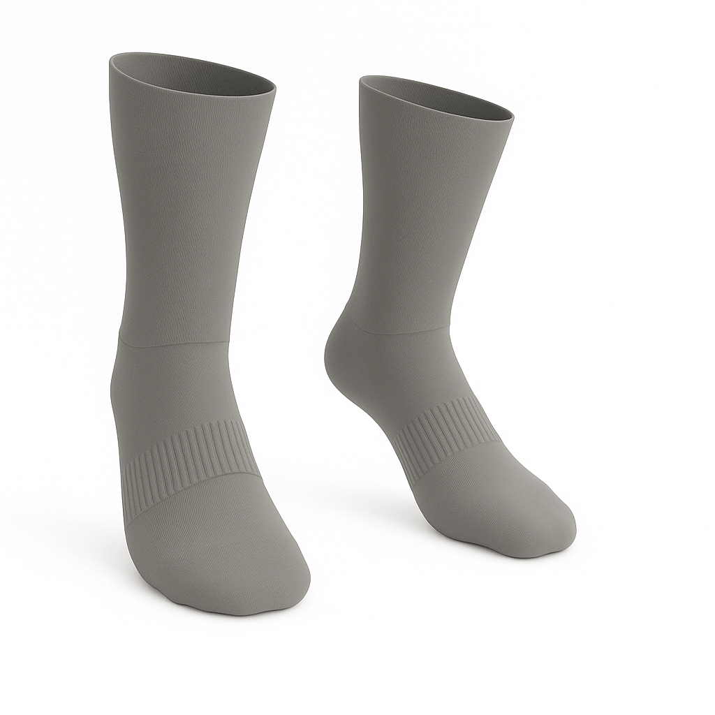 CloudKnit Padded Extra-Stretch Crew Socks - Grey