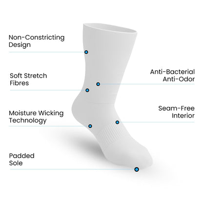 3-Pack CloudKnit Full White Extra-Stretch Crew Socks