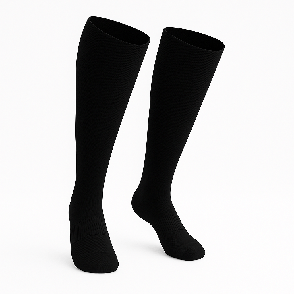 CloudKnit Padded Extra-Stretch Knee Socks - Black