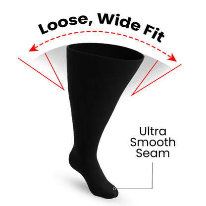 CloudKnit Padded Extra-Stretch Knee Socks - Black