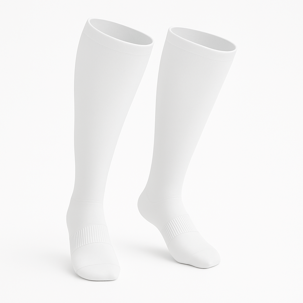 CloudKnit Padded Extra-Stretch Knee Socks - White